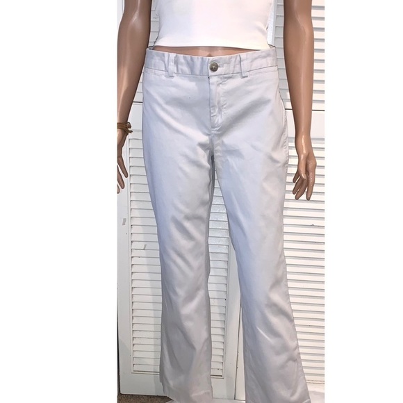 GAP Ivory Flat Front Chino Straight Regular Fit Pants Women's Size - Picture 8 of 10